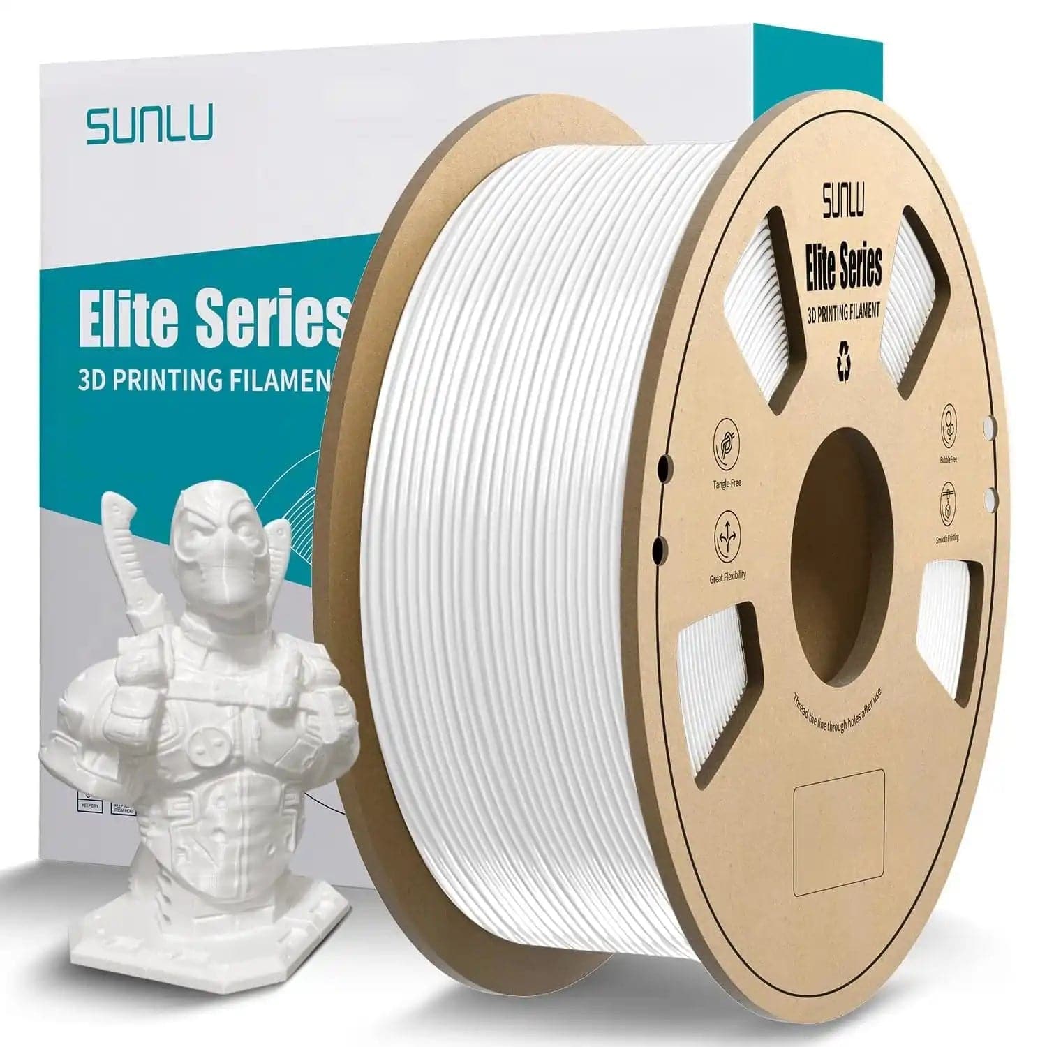 SUNLU Elite PETG Filament 1.75mm 1KG - White