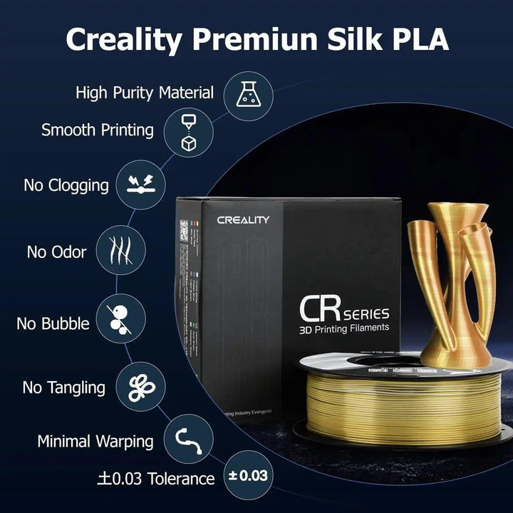 CREALITY Silk PLA Filament 1.75mm 1kg Dual Color, Rainbow Color
【Ship From Amazon FBA Warehouse】Same shipping service with Amazon. Enjoy reliable performance and fast shipping with the Amazon FBA Warehouse.
【Shiny SILK PLA Filam75mm 1kg Dual Color, Rainbow Color3D Printing Materials