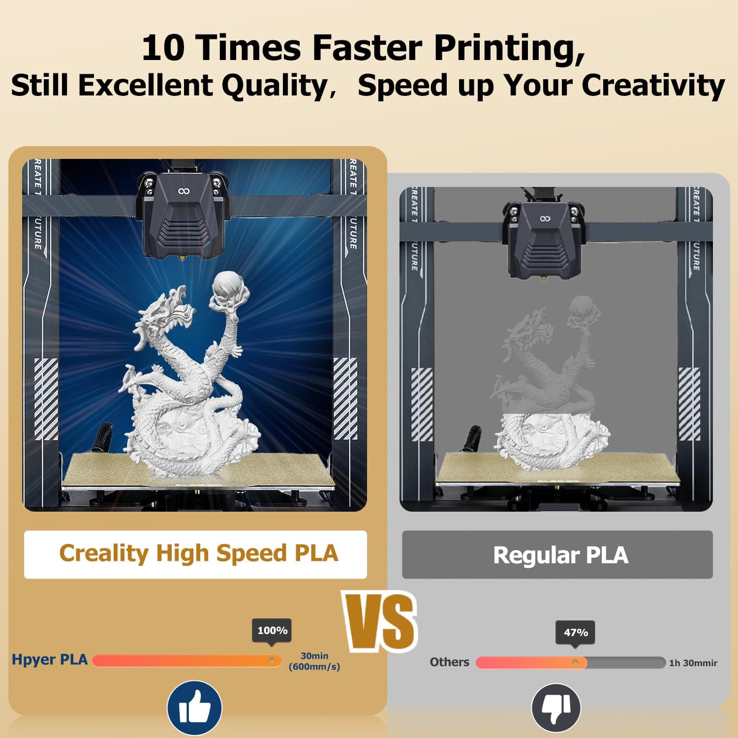 Creality PLA Filament 1.75mm Hyper PLA 3D Printer Filament 1KG for