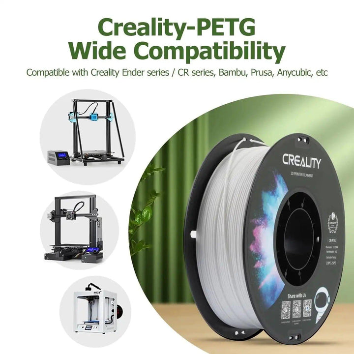 Official Creality PETG 3D Printer Filament 1.75mm 1KG (2.2lbs)Features:

【Ship From Amazon FBA Warehouse】Same shipping service with Amazon. Enjoy reliable performance and fast shipping with the Amazon FBA Warehouse.
【Creality QOfficial Creality PETG 3D Printer Filament 13D Printing Materials