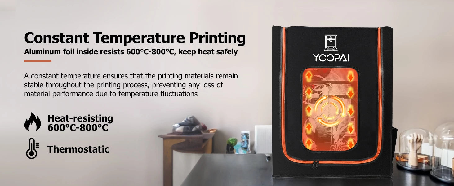 Yoopai 3D Printer Enclosure with LED Lighting 28.7×25.6×21.6