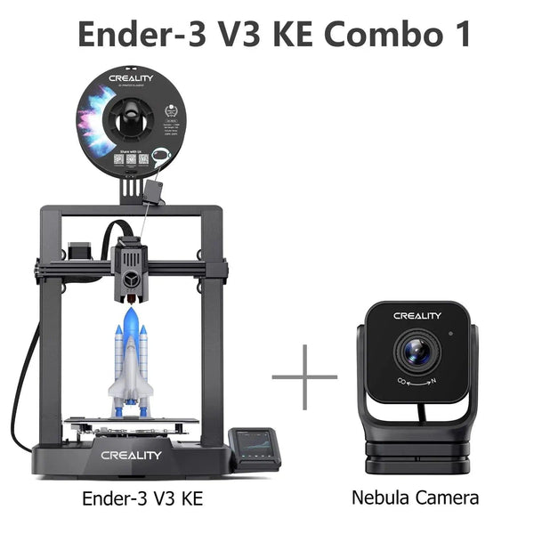 Creality Ender 3 V3 KE 3D Printer+Nebula Camera Combo Features:

【Ship From Amazon FBA Warehouse】Same shipping service with Amazon. Enjoy reliable performance and fast shipping with the Amazon FBA Warehouse.
【Smarter aCreality Ender 3 V3 KE 3D Printer+Nebula Camera Combo3D Printer