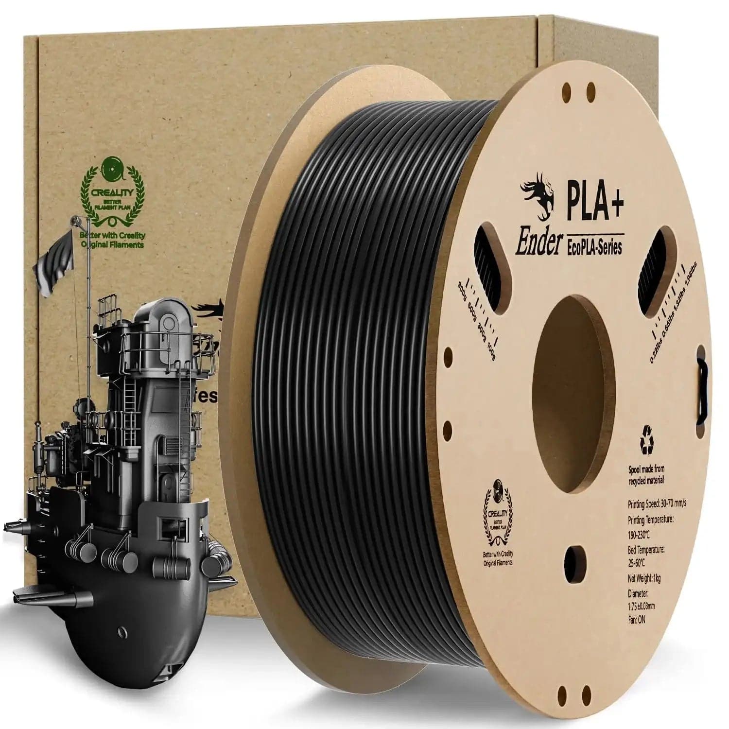 Creality Ender PLA+ 1.75mm 1kg Eco PLA Filament Black