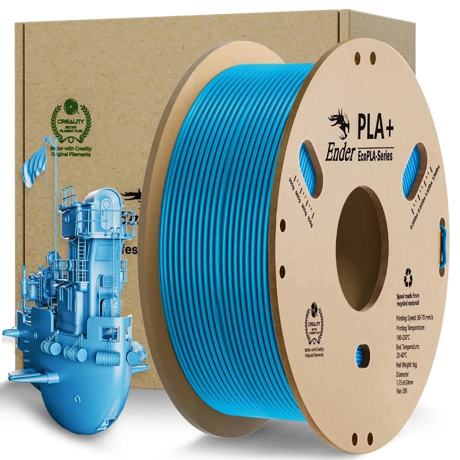 eSun 1.75mm Dark Blue PLA PRO (PLA+) 3D Printer Filament 1KG Spool