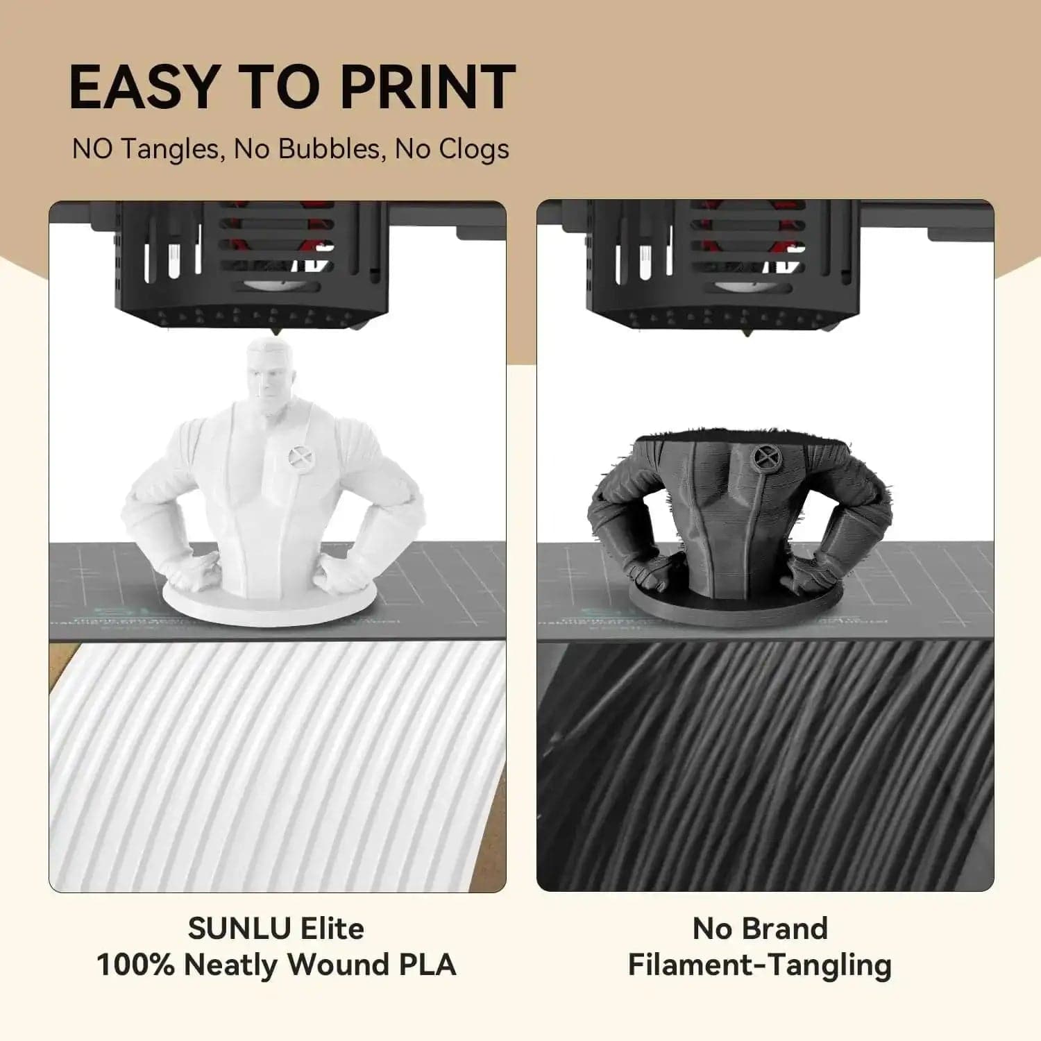 SUNLU 3D Printer Filament PLA Plus 1.75mm, SUNLU Neatly Wound 1.75